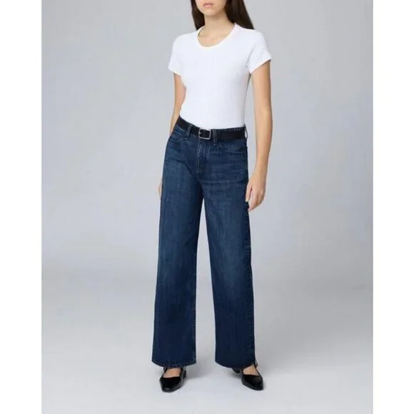 💕RAG & BONE💕 Lori Mid-Rise Wide-Leg Jeans ~ Dark Wash Blue 28 NWT